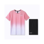 Women's Pink Gradient Sports Tee Set