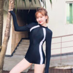 Women's Half Sleeve Zip Swim Romper - Image 3