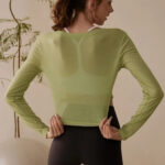Women's Olive Cropped Long Sleeve Top - Image 2