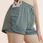 Women's Mesh Panel Drawstring Running Shorts - Image 3