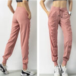 Women's Pink Drawstring Jogger Workout Pants - Image 2