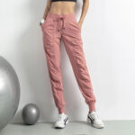 Women's Pink Drawstring Jogger Workout Pants - Image 3