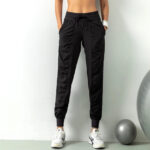 Women's Black Drawstring Jogger Workout Pants